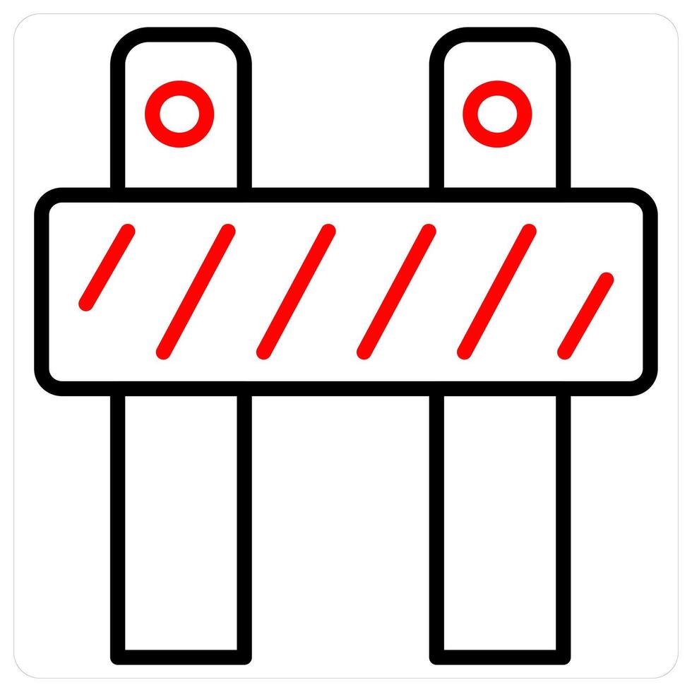 Under Maintenance icon concept in red line color vector
