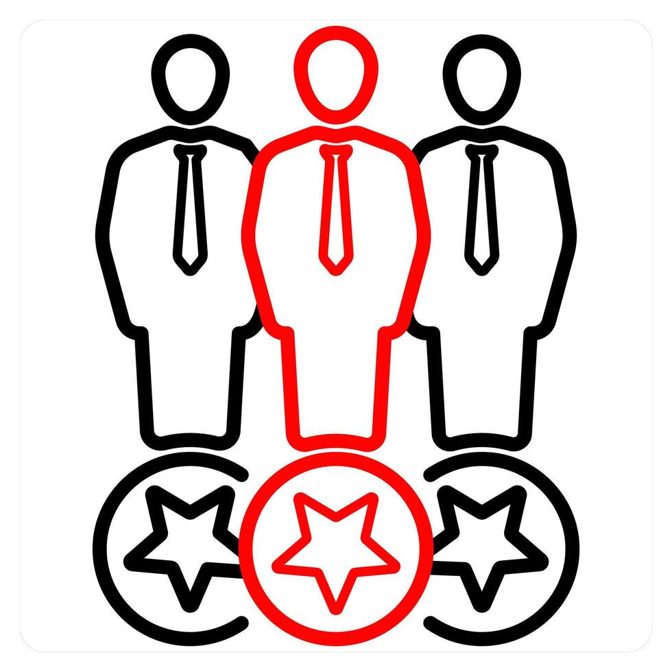 Consumers and community icon concept in red line color vector