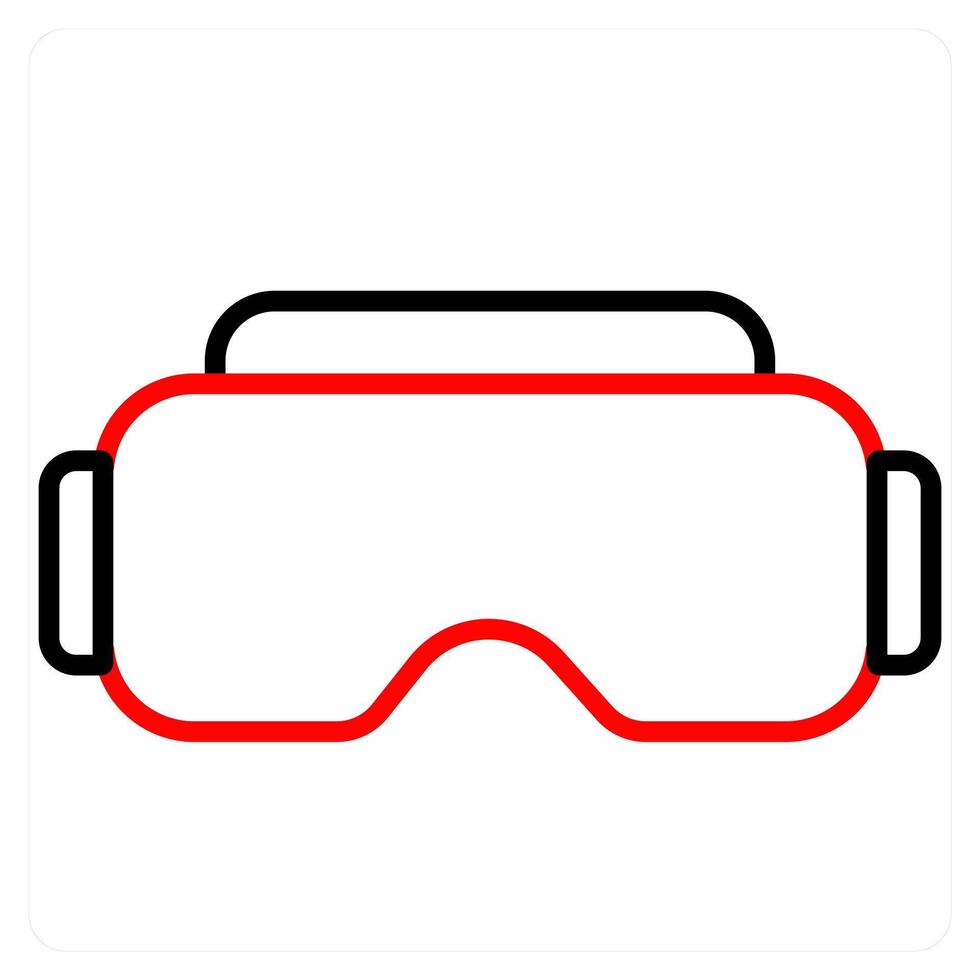 VR Glasses and reality icon concept in red line color vector