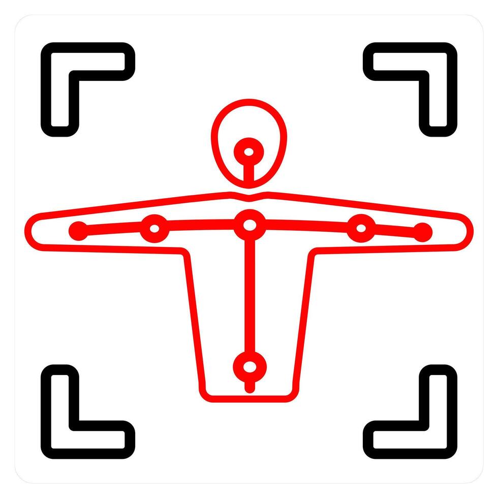Motion Capture and movement icon concept in red line color vector