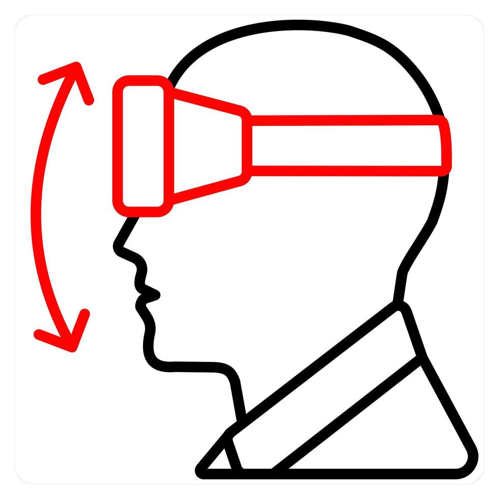Vr Movements and virtual reality icon concept in red line color vector
