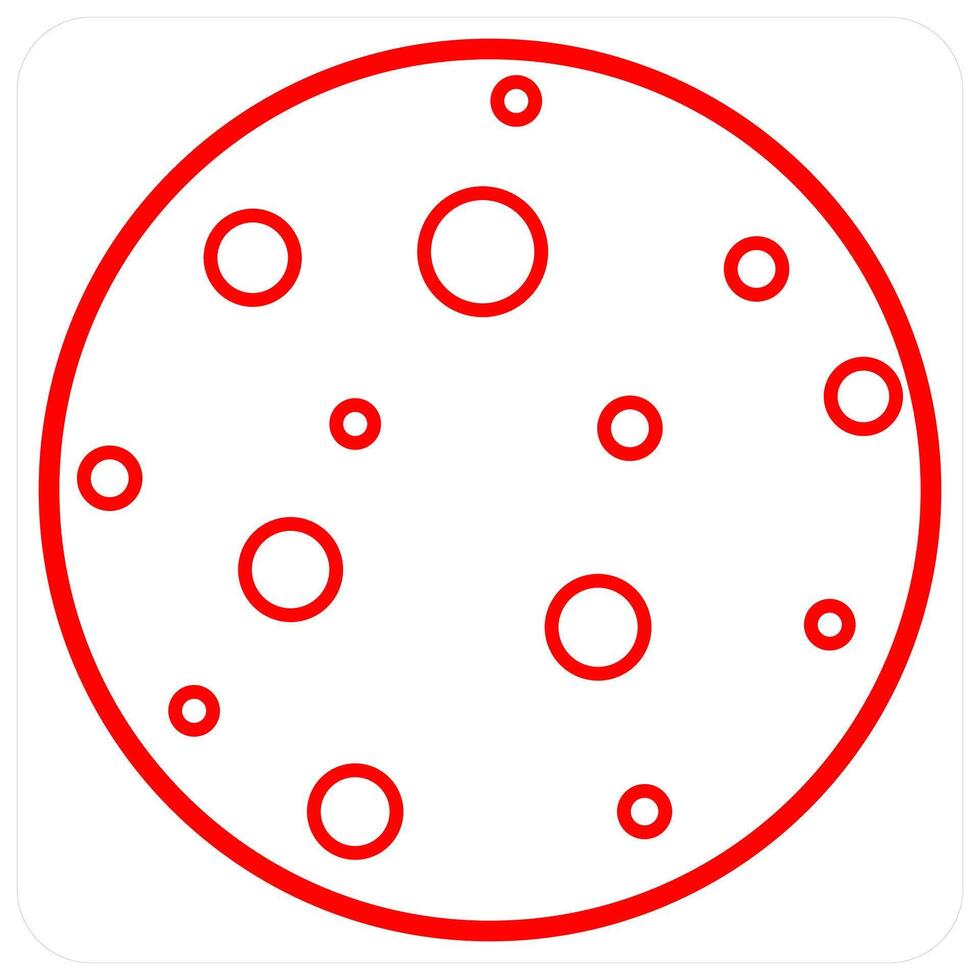 Full Moon and night icon concept in red line color vector