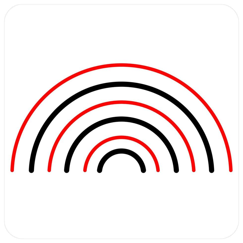 Rainbow and weather in red line color vector