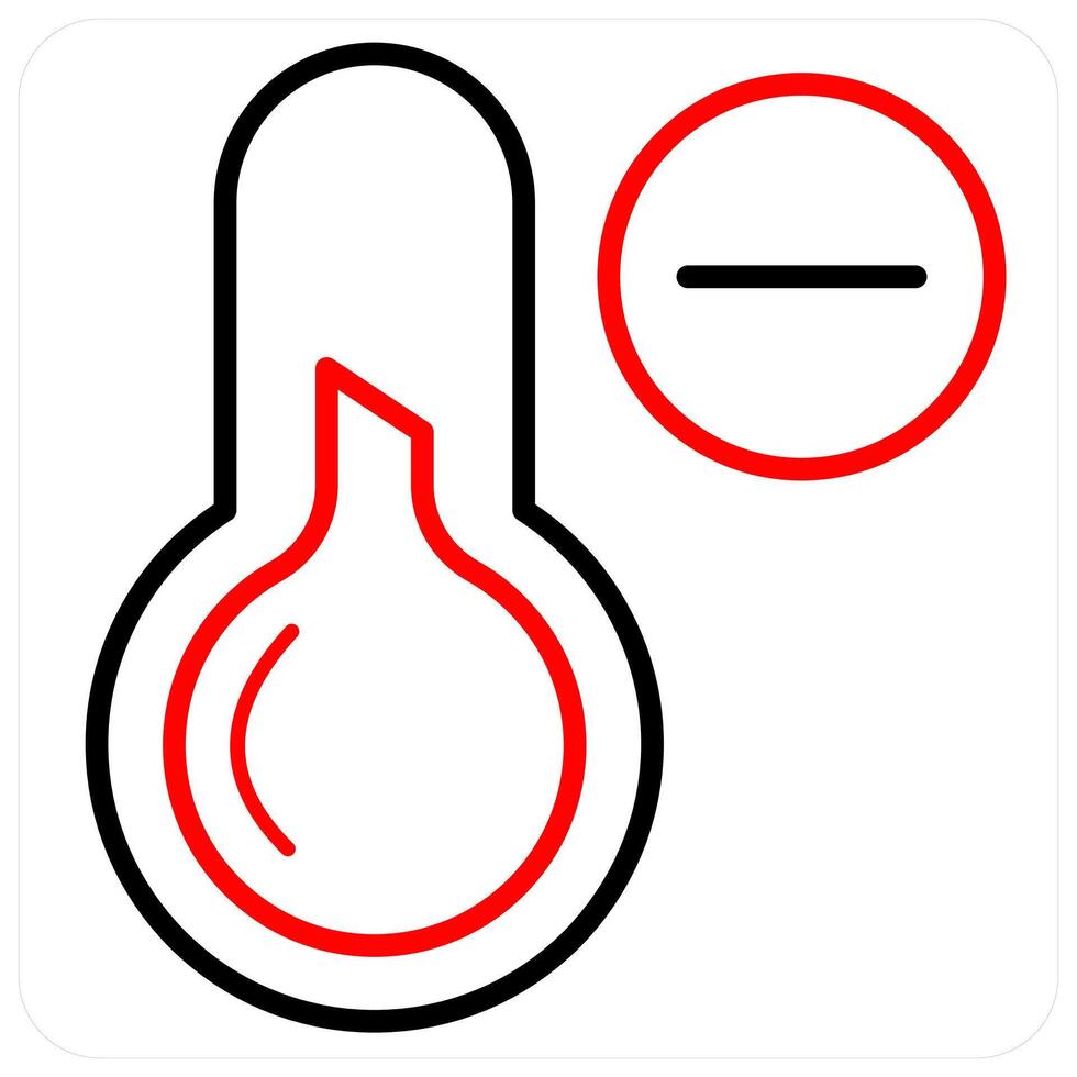 Cold Temperature and thermoter icon concept in red line color vector