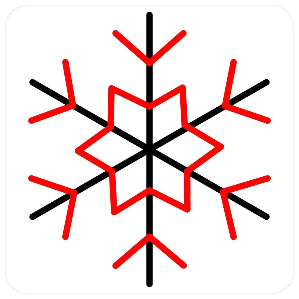 Winter and snowflake icon concept in red line color vector