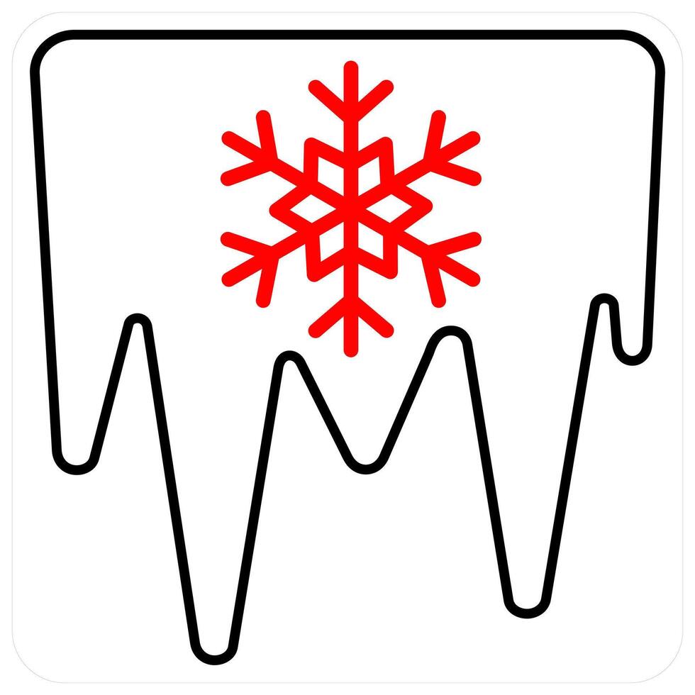 Cold Ice and snowball icon concept in red line color vector