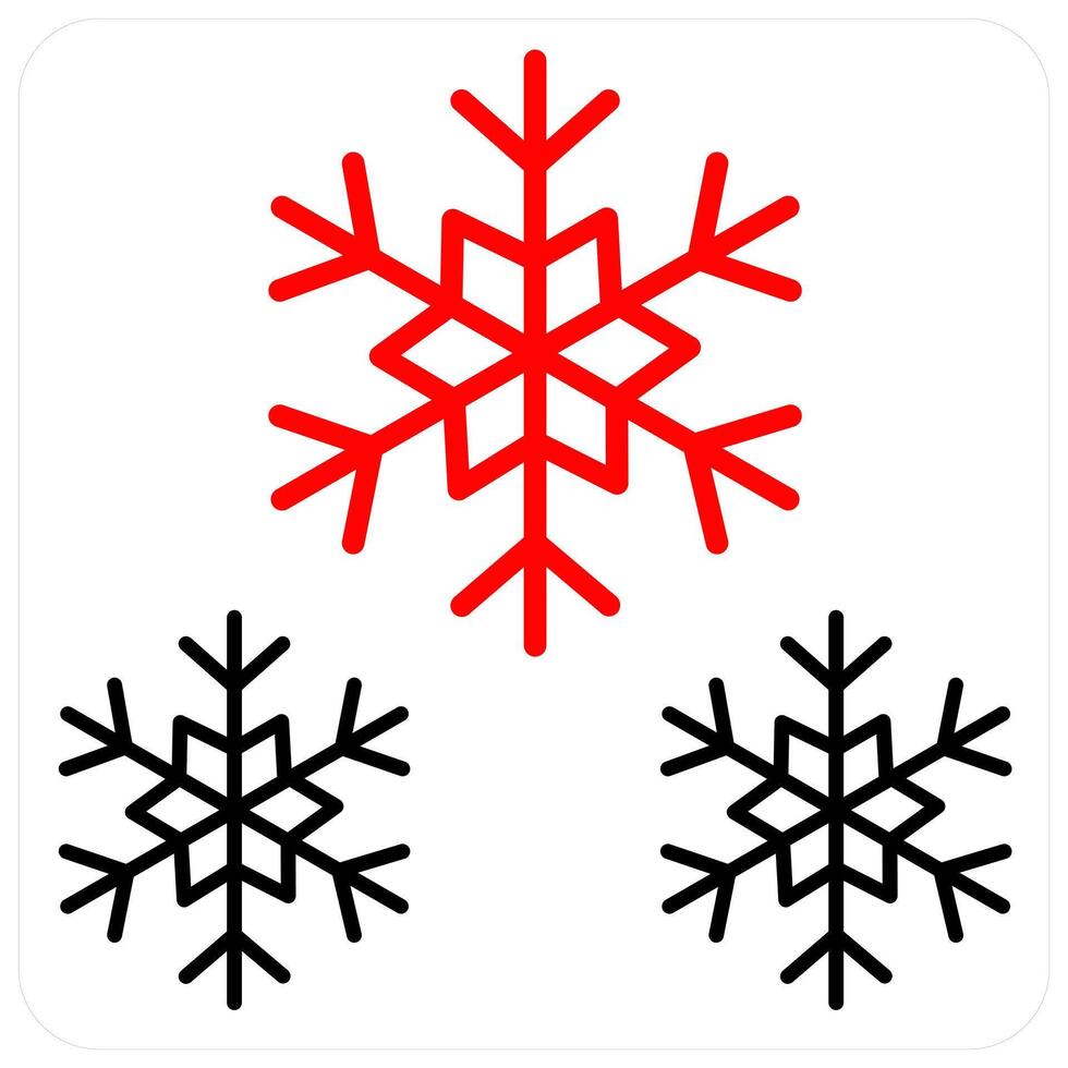 Snow and weather icon concept in red line color vector
