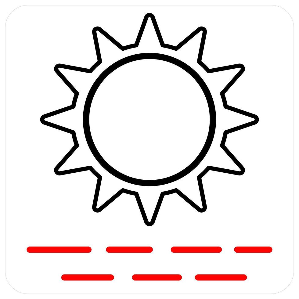 Morning and nature icon concept in red line color vector