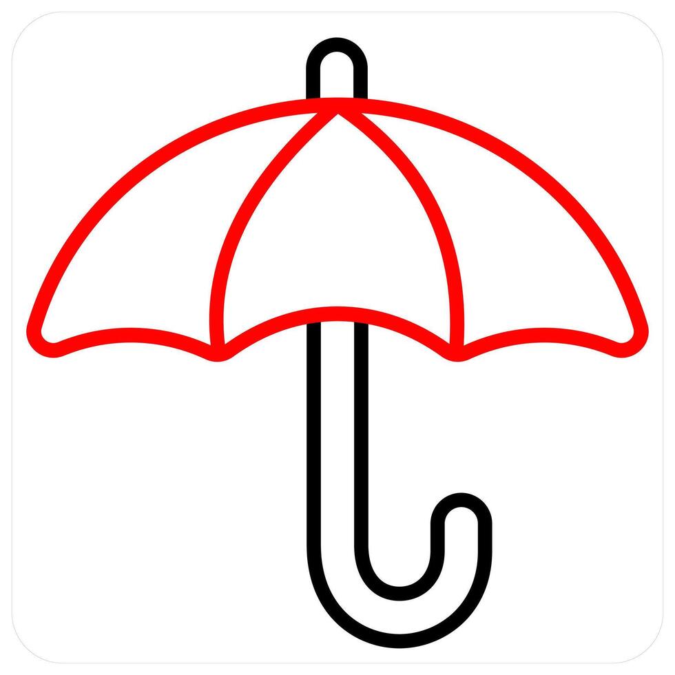 Umbrella and keep dry icon concept in red line color vector