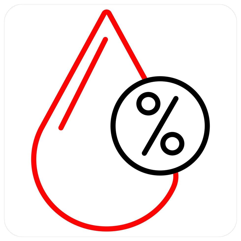 Humidity Percentage and level icon concept in red line color vector