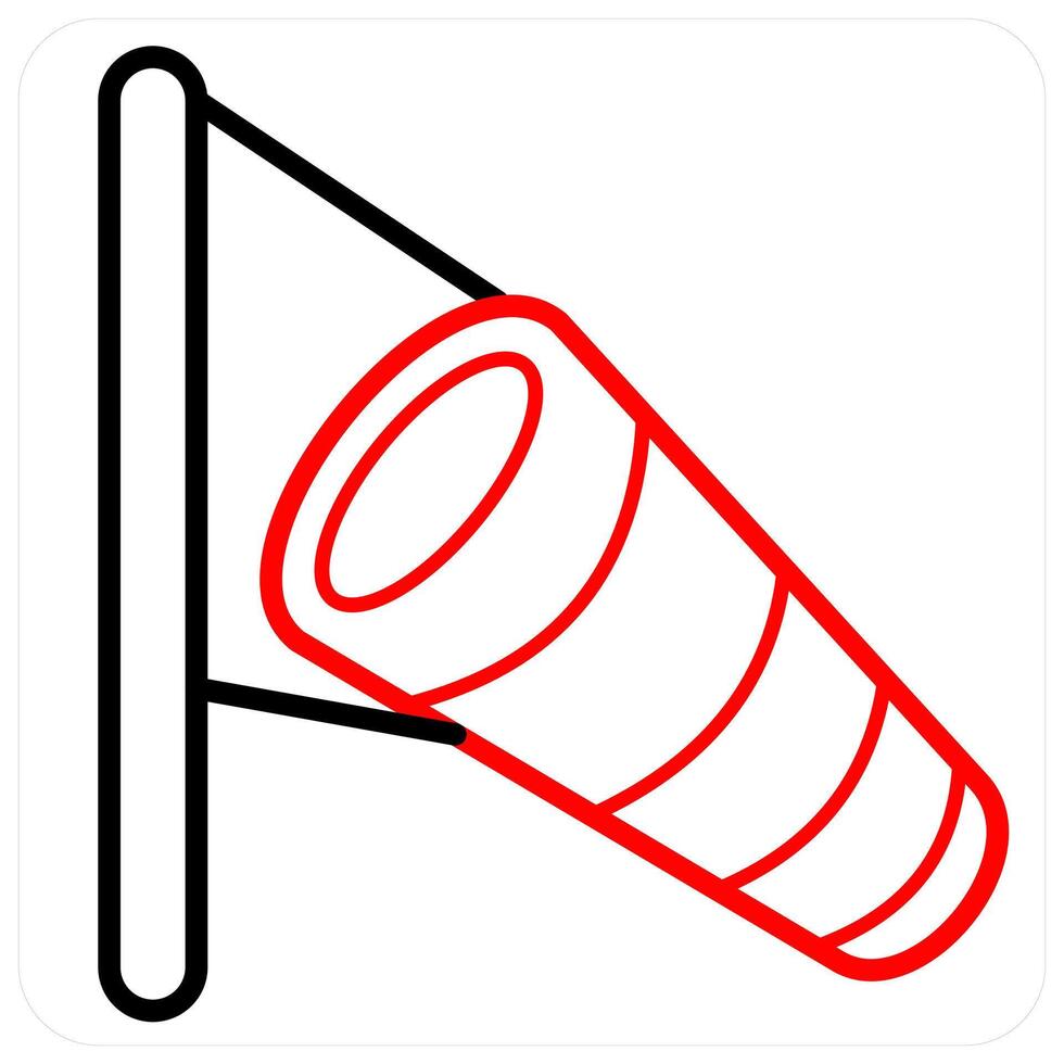 Telescope icon concept in red line color vector