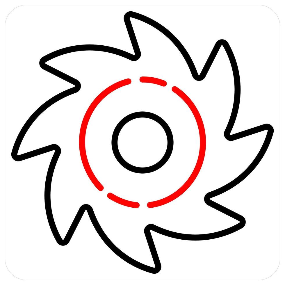 Cyclone and thunder icon concept in red line color vector