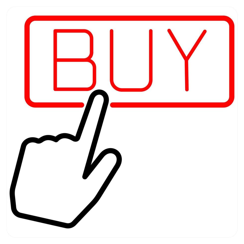 buy icon concept in red line color vector