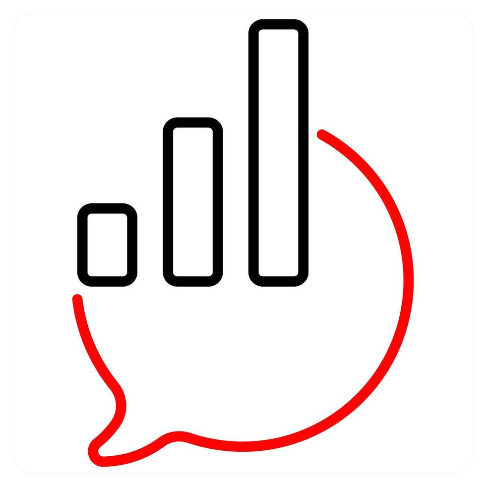 Statistics and growth icon concept in red line color vector