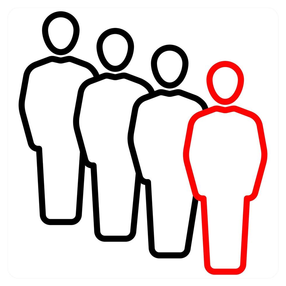 Group icon concept in red line color vector