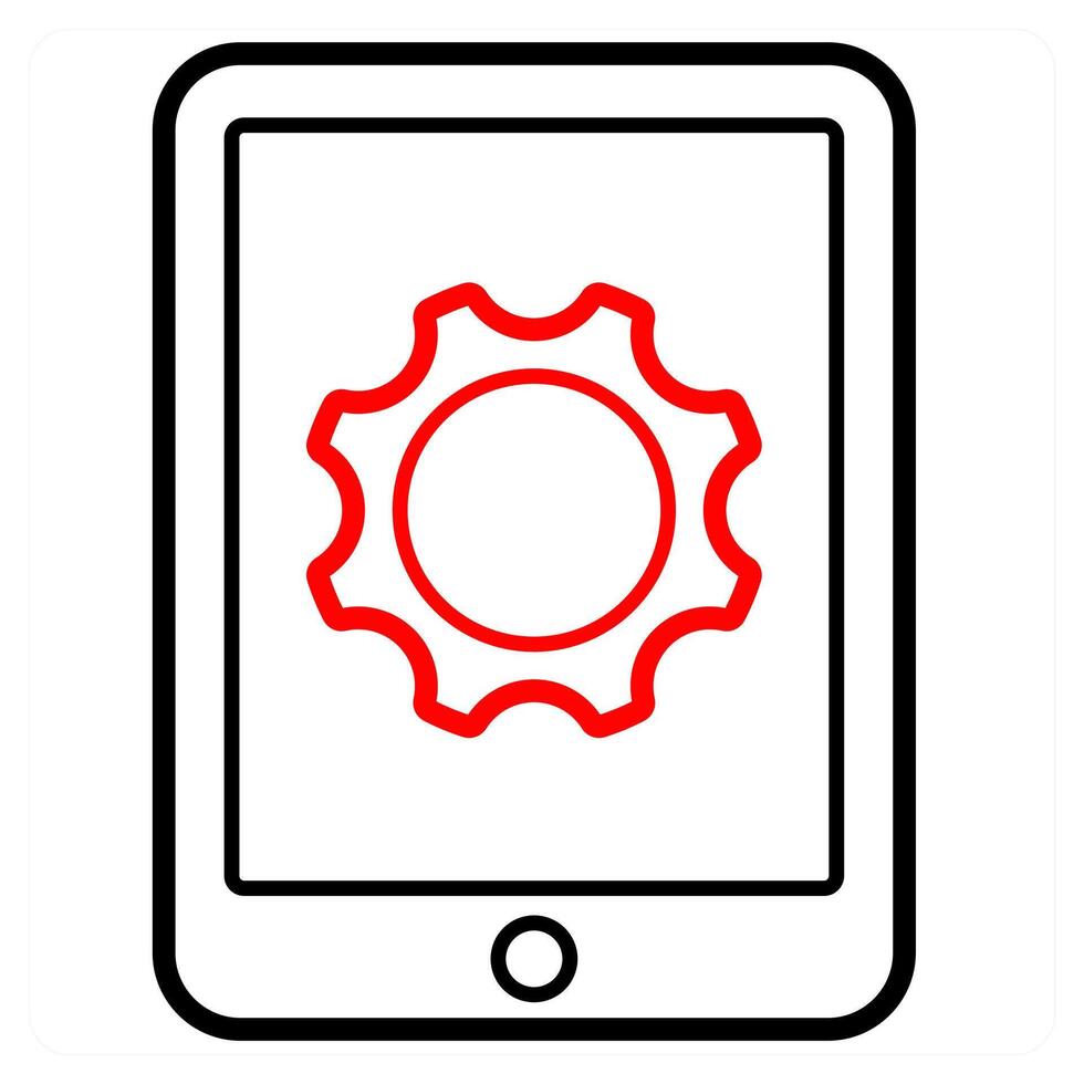 Seo icon concept in red line color vector