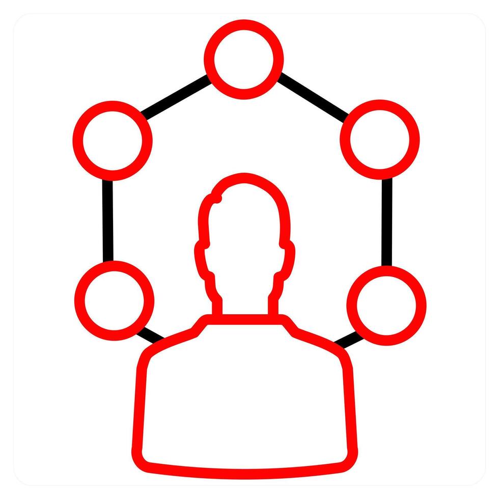 Network and technology concept in red line color vector