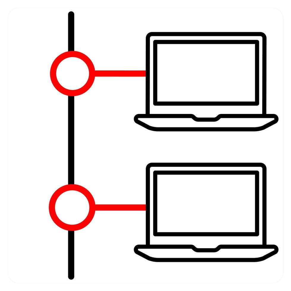 Cloud Network icon concept in red line color vector