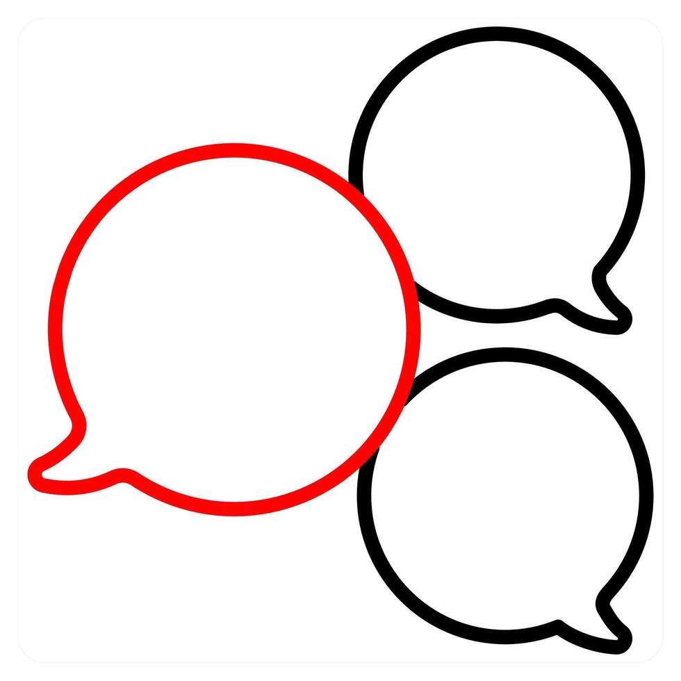 Bubbles icon concept in red line color vector