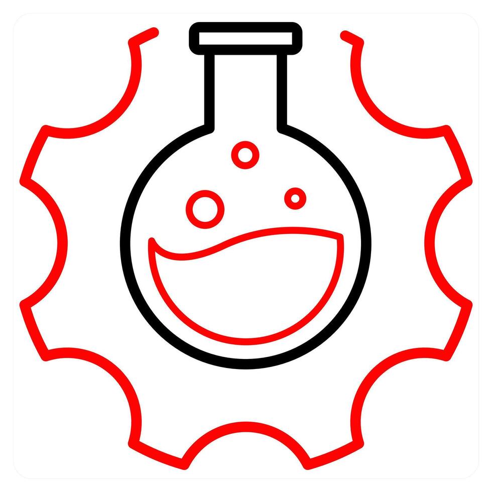 Research icon concept in red line color vector