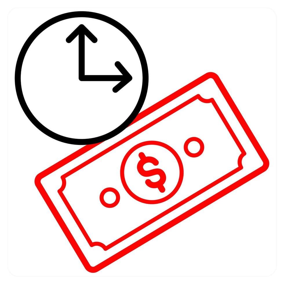 Loan Duration icon concept in red line color vector