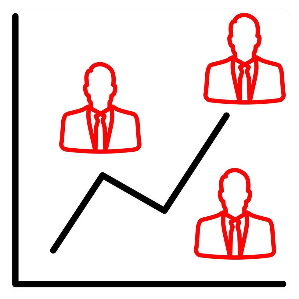 Organization Structure icon concept in red line color vector
