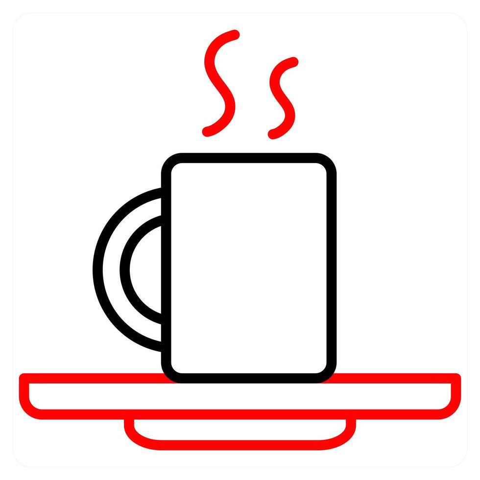 break time icon concept in red line color vector