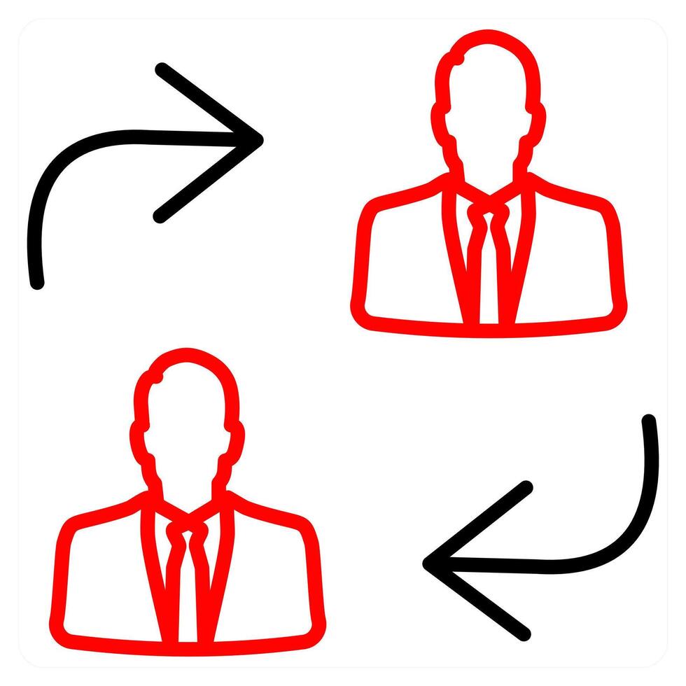 Communication and meeting icon in red line color vector