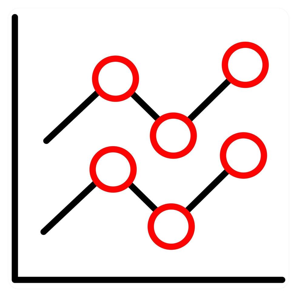 Diagram icon concept in red line color vector