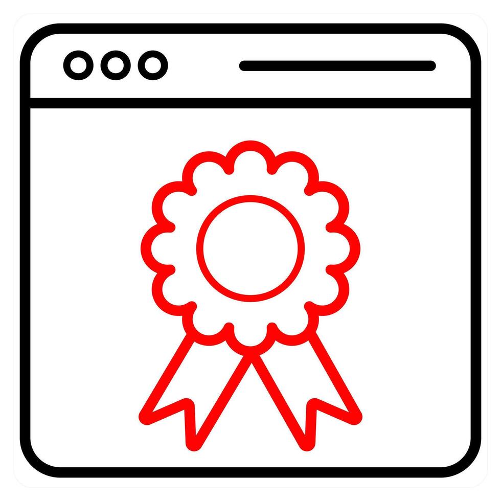 Page Quality icon concept in red line color vector