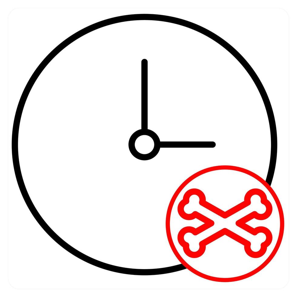 Deadline icon concept in red line color vector