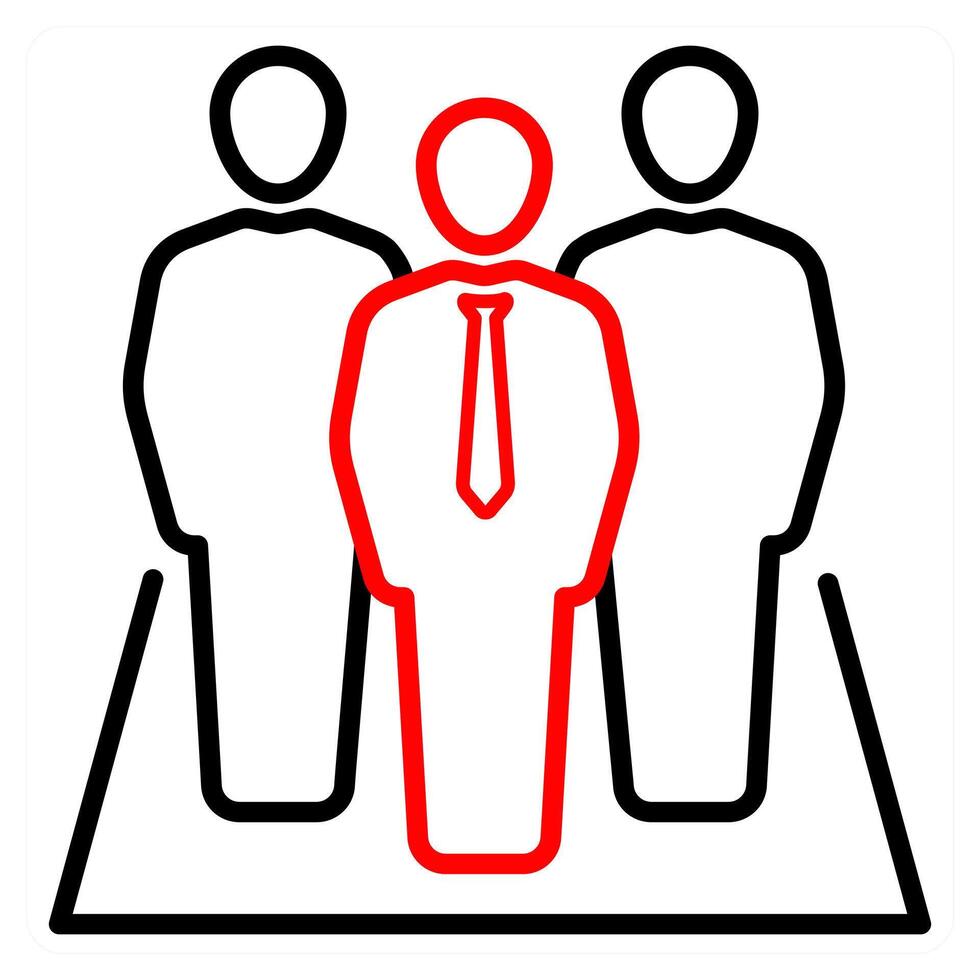 Business Managers icon concept in red line color vector