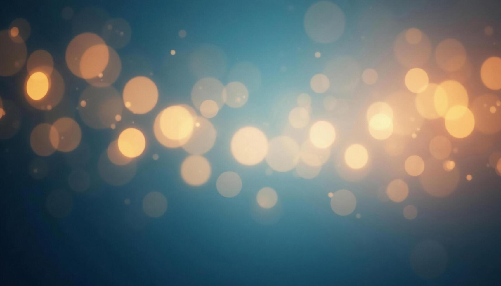 Abstract Teal Background With Golden Bokeh Lights Festive And Elegant Design photo