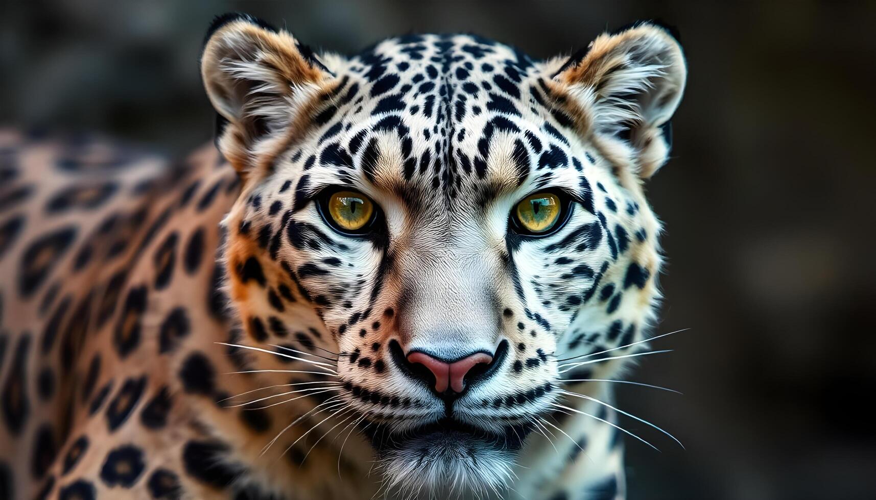 A leopard with yellow eyes looking the camera photo