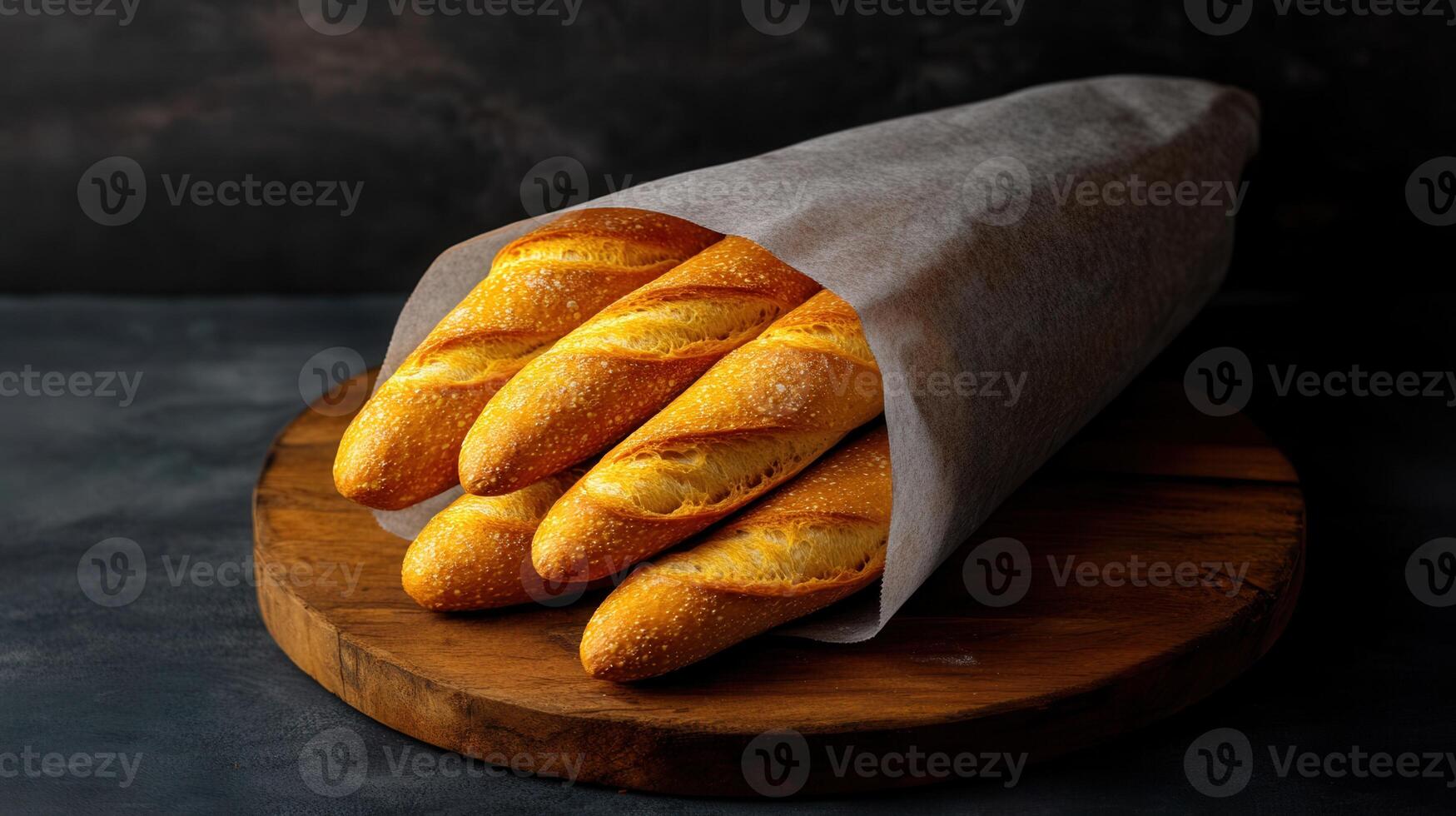 Delicious bagel artfully presented on a wooden board, perfectly toasted and ready to be enjoyed with cream cheese photo