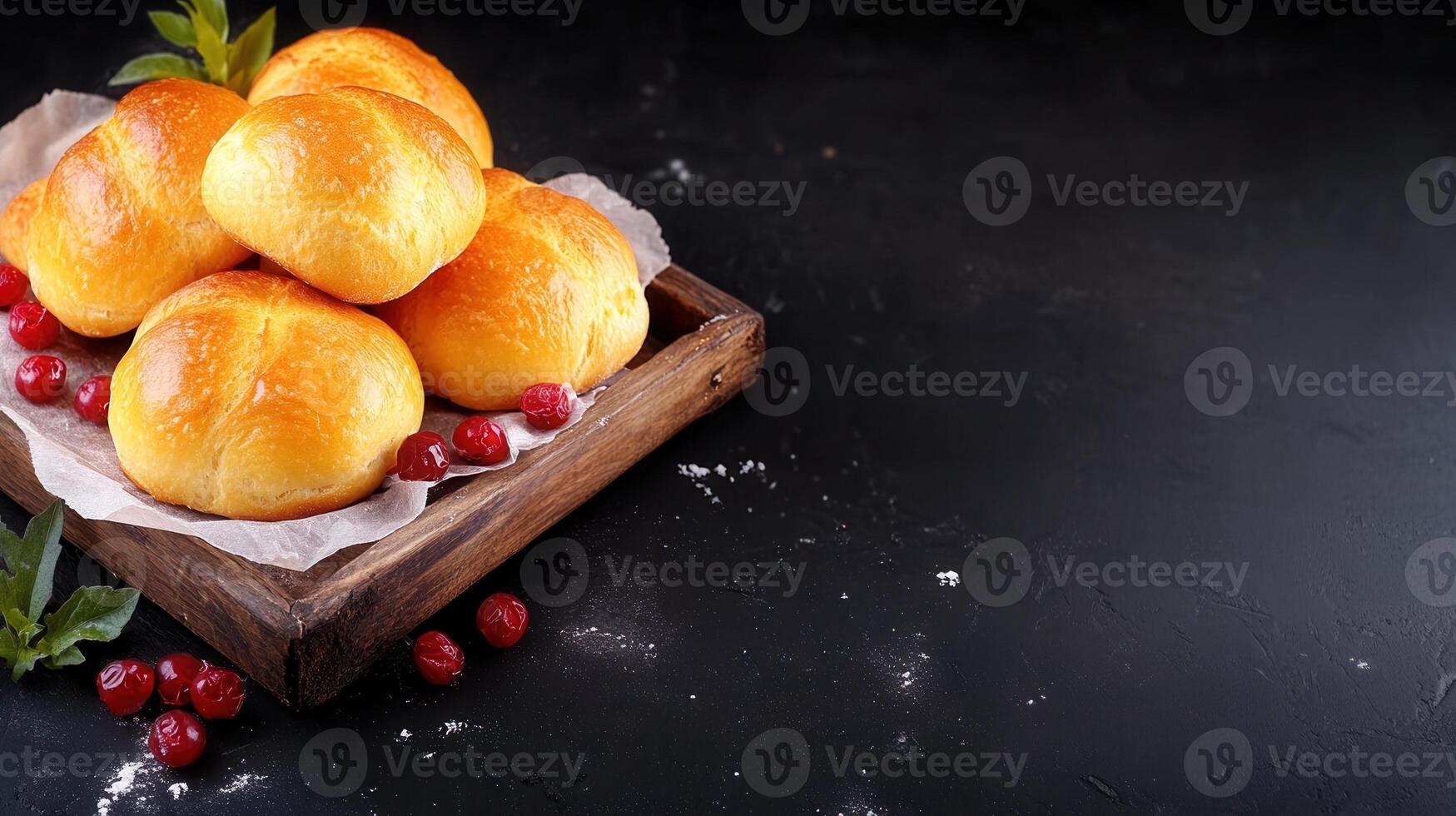 A fresh bunch of cranberries displayed for a vibrant addition to holiday meals and festive celebrations photo