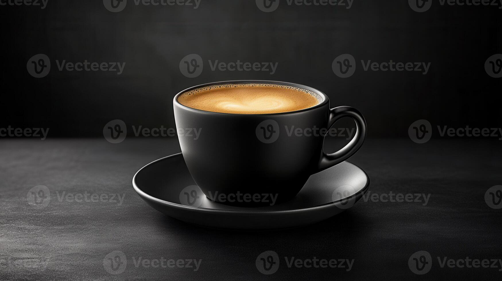 A beautifully arranged cup of coffee ready to be enjoyed with a perfectly crafted latte art design on the surface photo