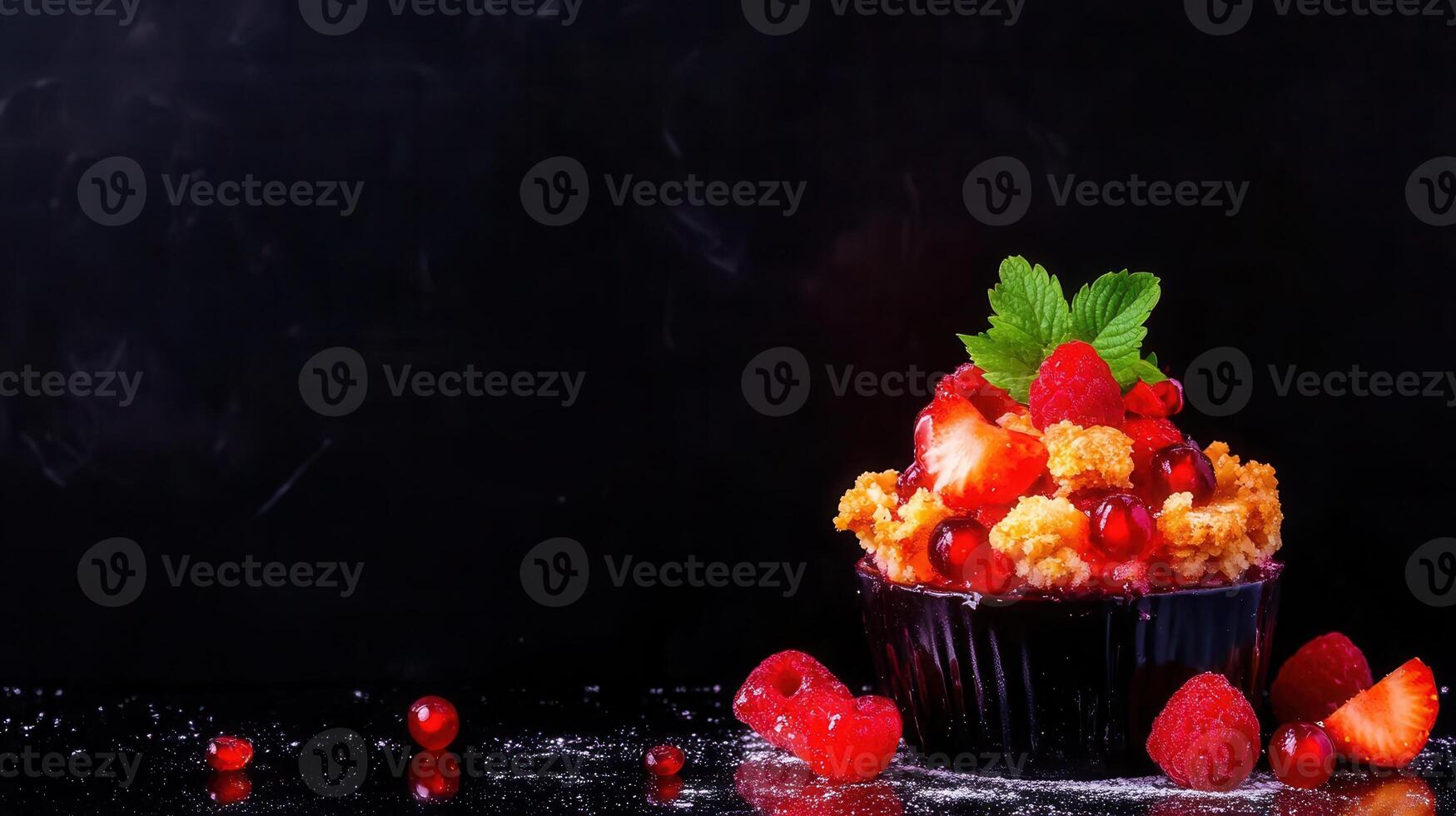 Delightful cupcake topped with fresh strawberries creating a sweet and tempting dessert for any special occasion photo