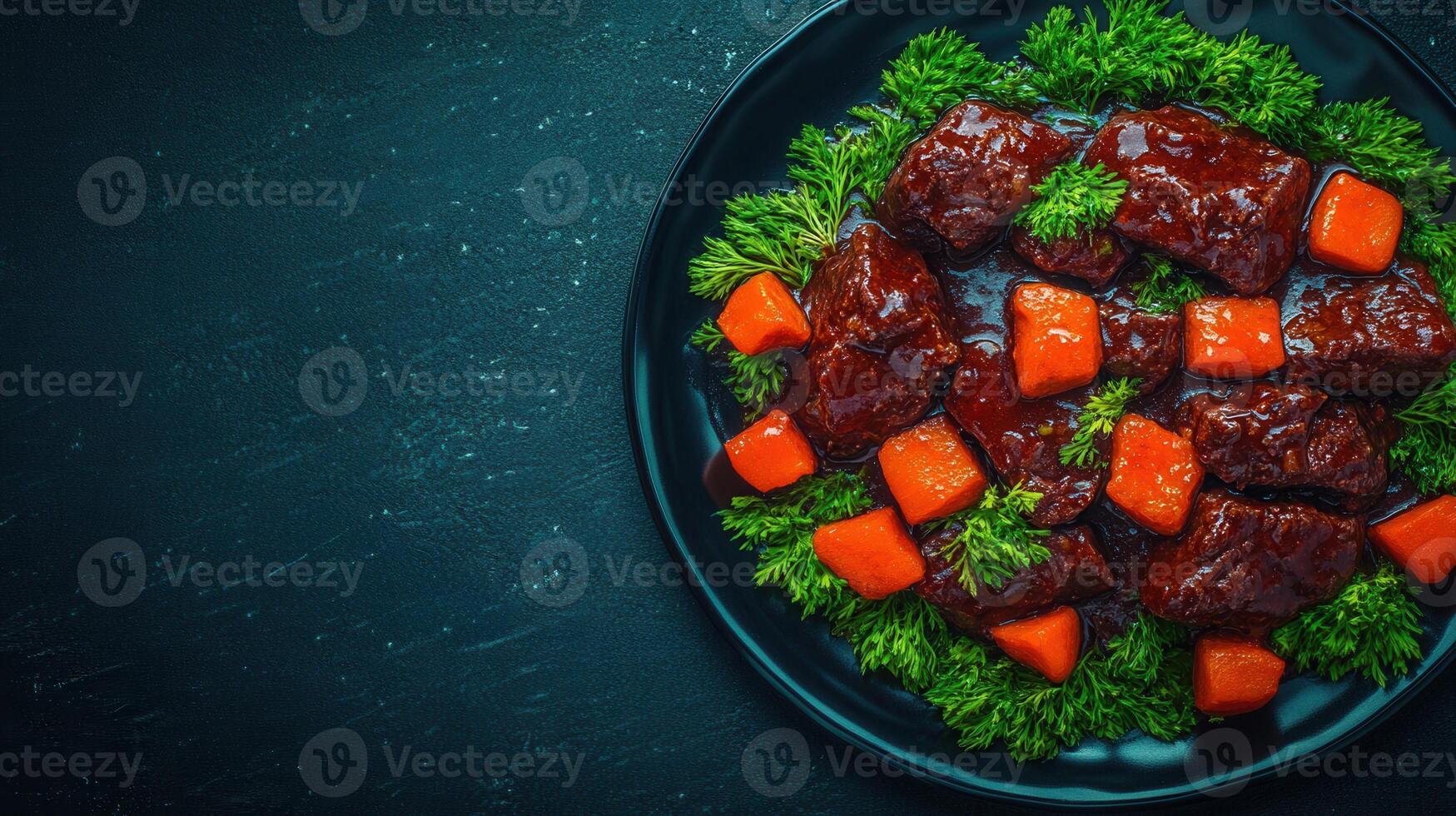 Savory plate of carrots and meat served together for a hearty meal with rich flavors and wholesome ingredients photo