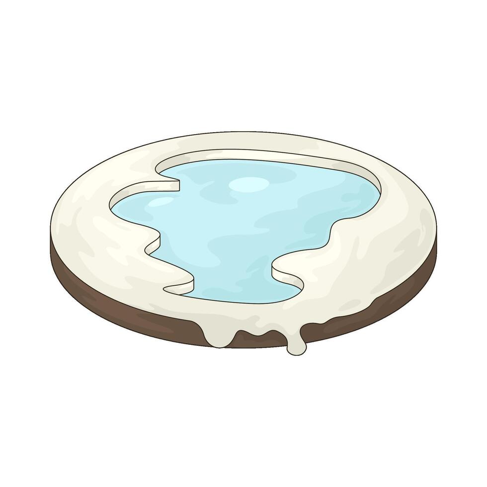 Winter pond illustration vector