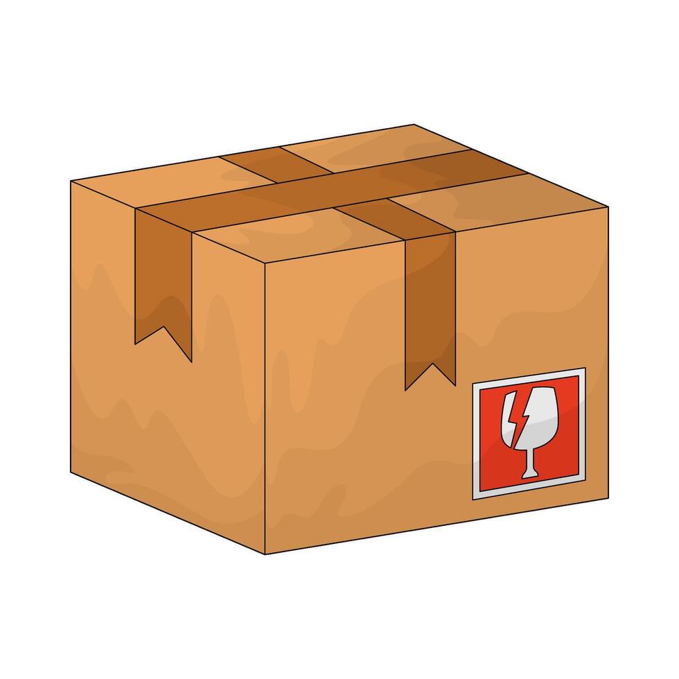 Delivery fragile box vector