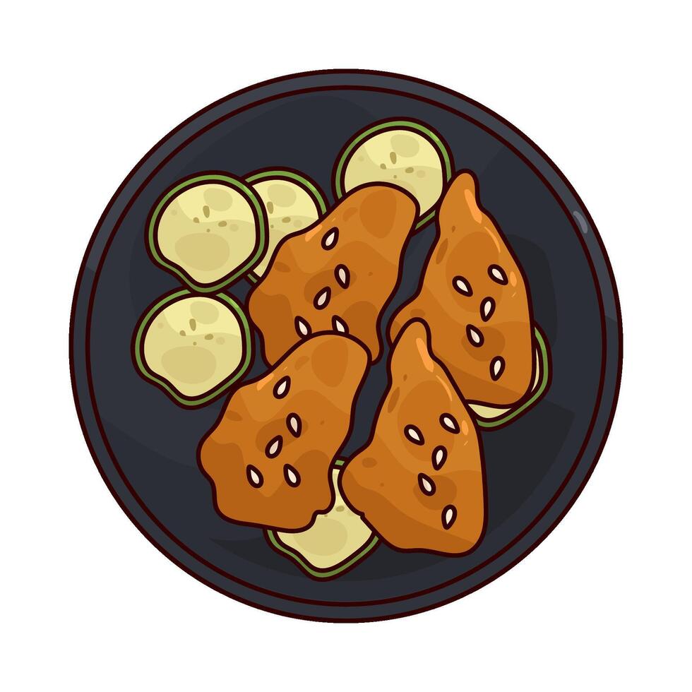 Chicken and zucchini vector
