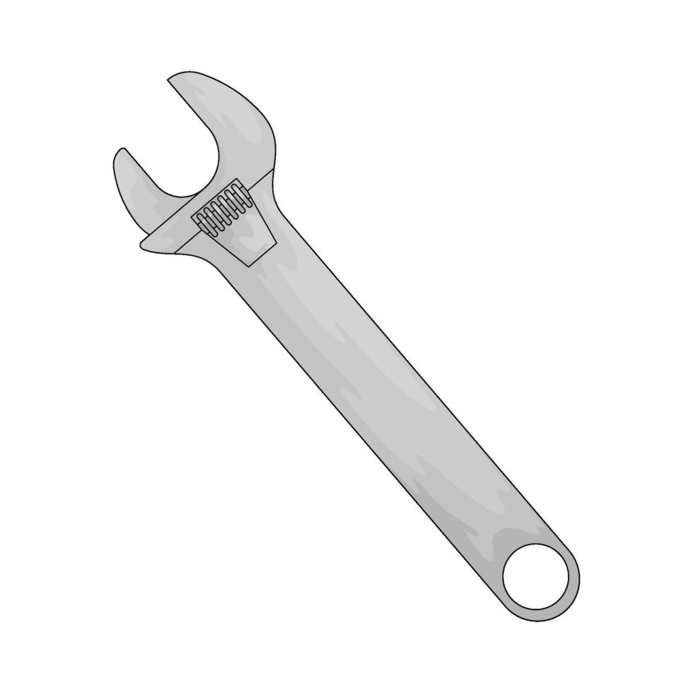 Adjustable Construction Wrench vector