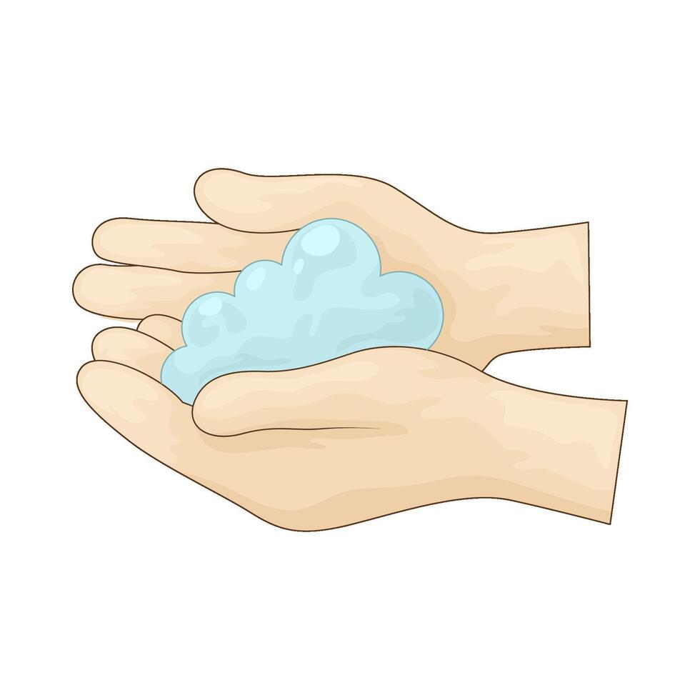 foam on hand vector