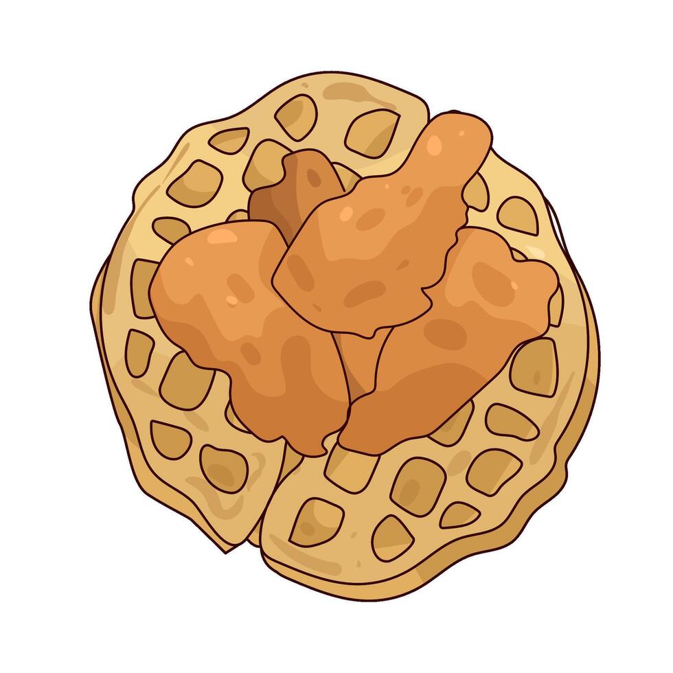 Chicken and Waffles vector