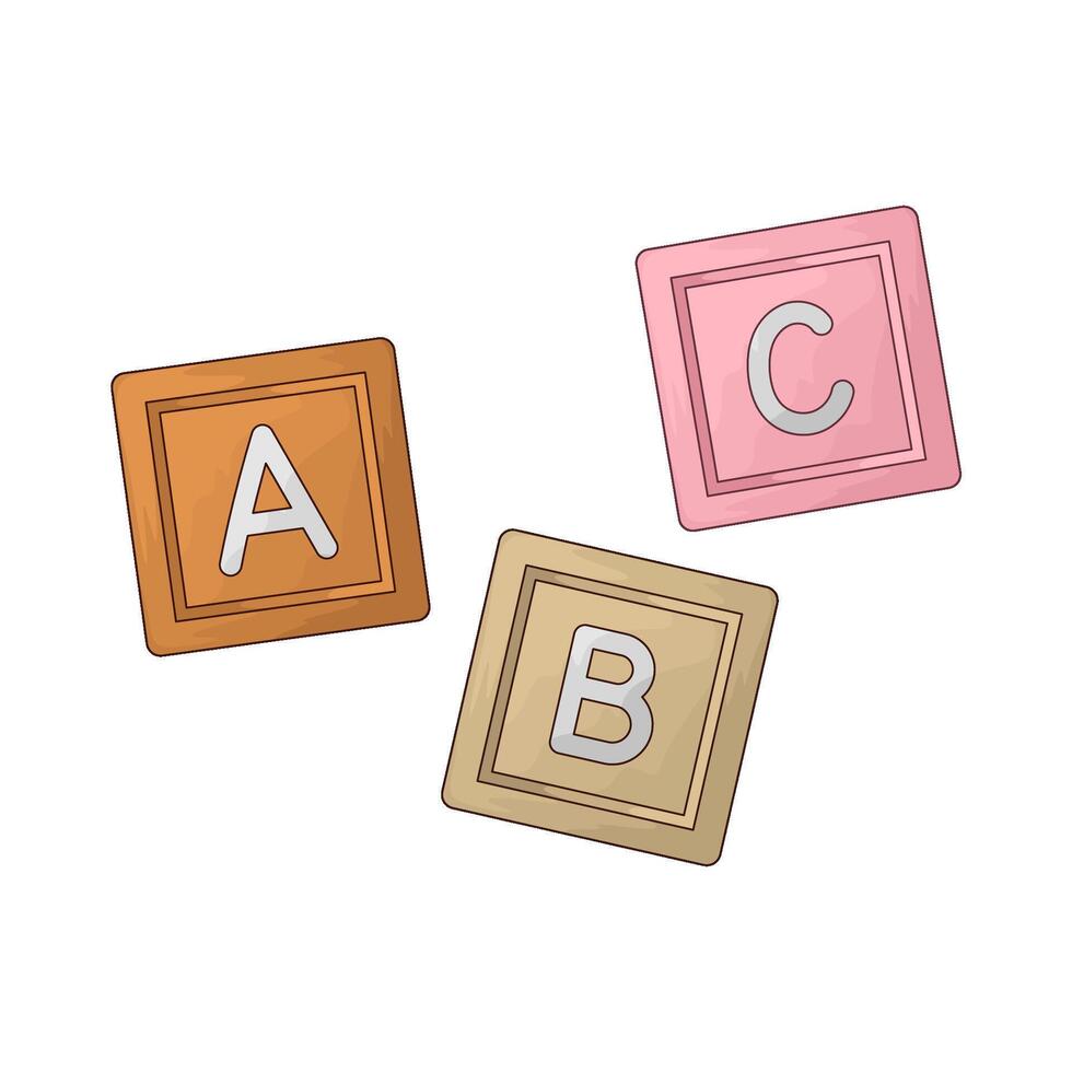 kids toys alphabet blocks vector