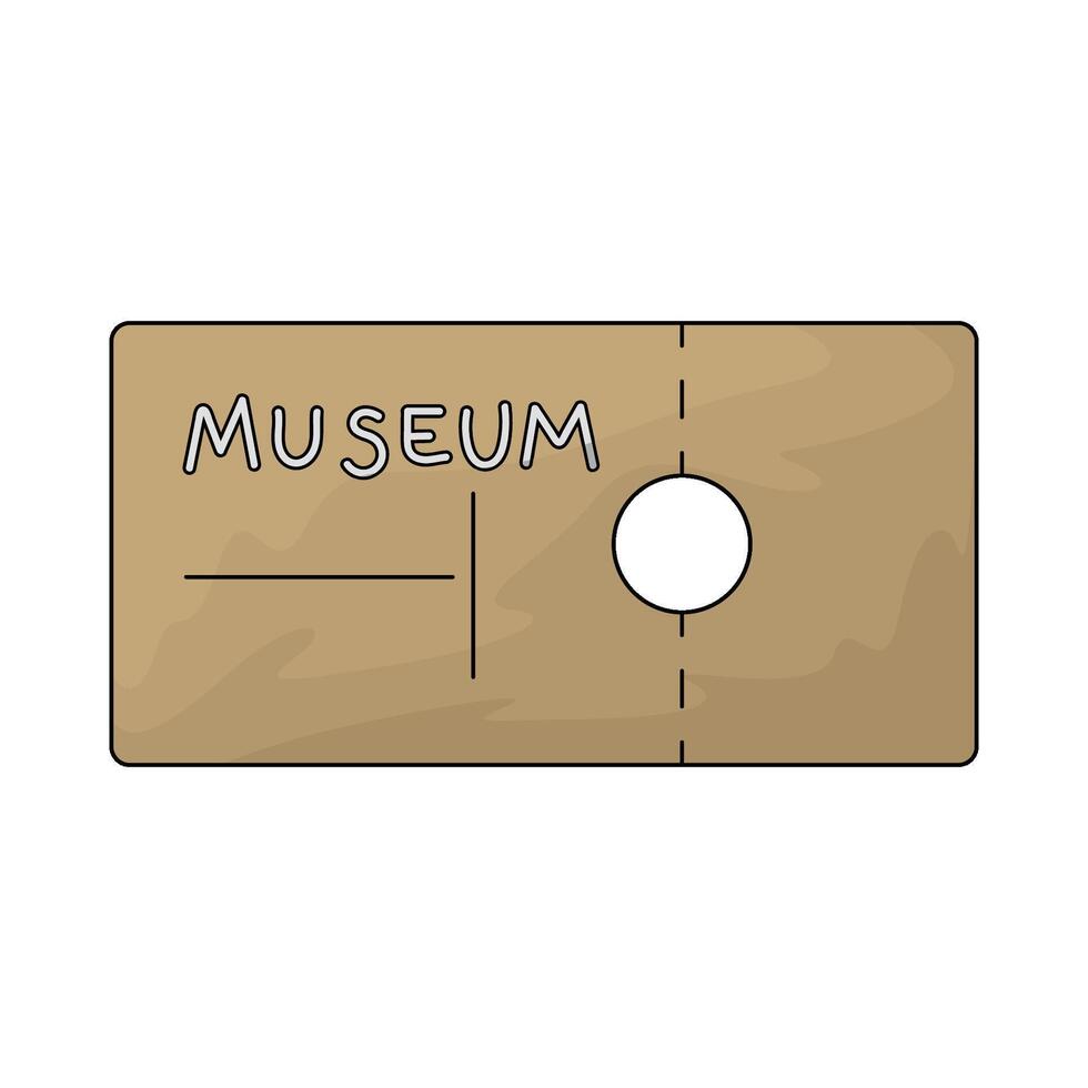 Museum ticket illustration vector