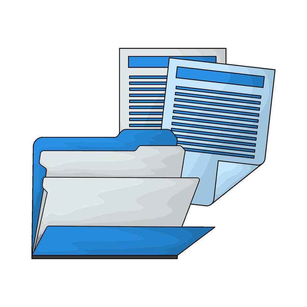 document with folder illustration vector