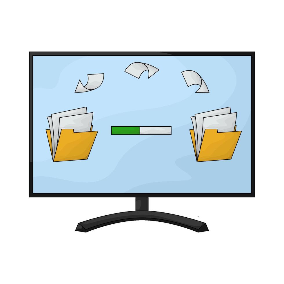 illustration of is uploading a folder vector
