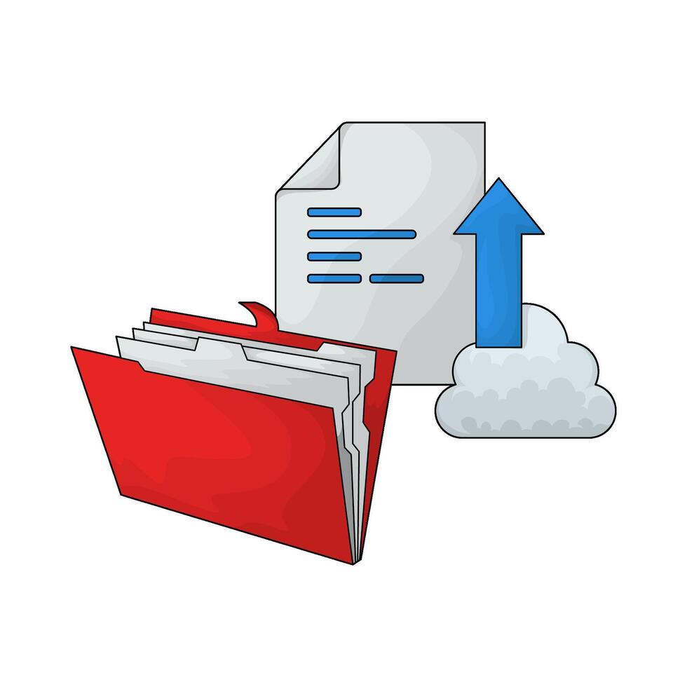 upload file and folder illustration vector